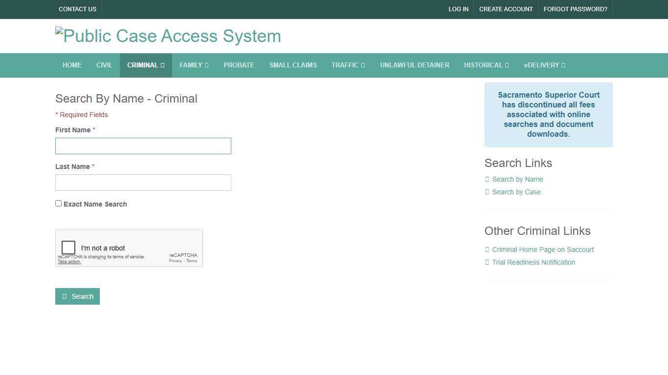 Search By Name - Criminal